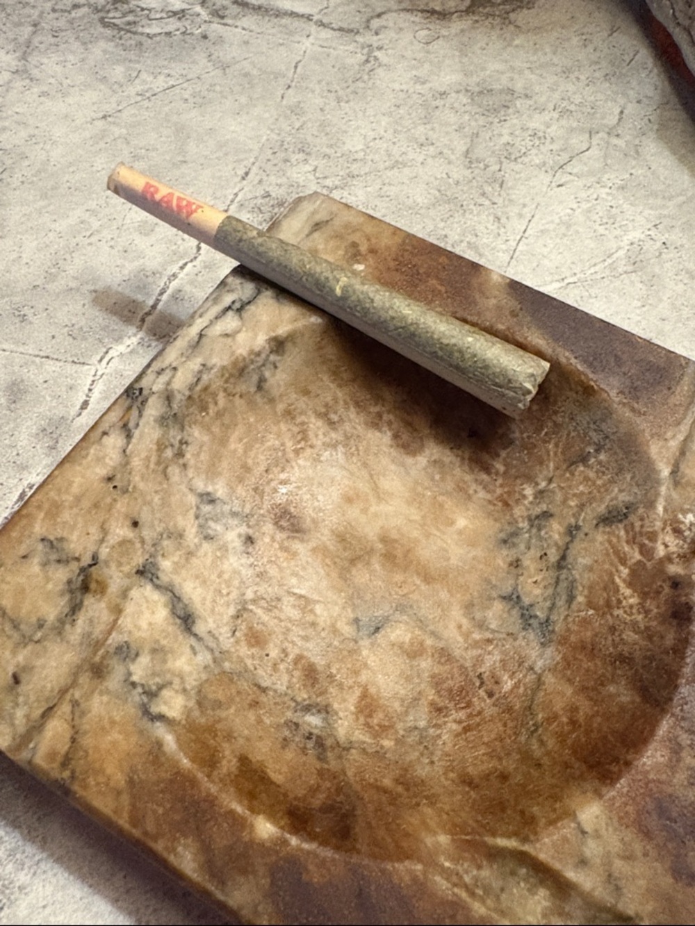 Hand-Carved Stone Ash Tray - Earthy Brown Marble Look Smoking Accessory - Picture 11 of 17